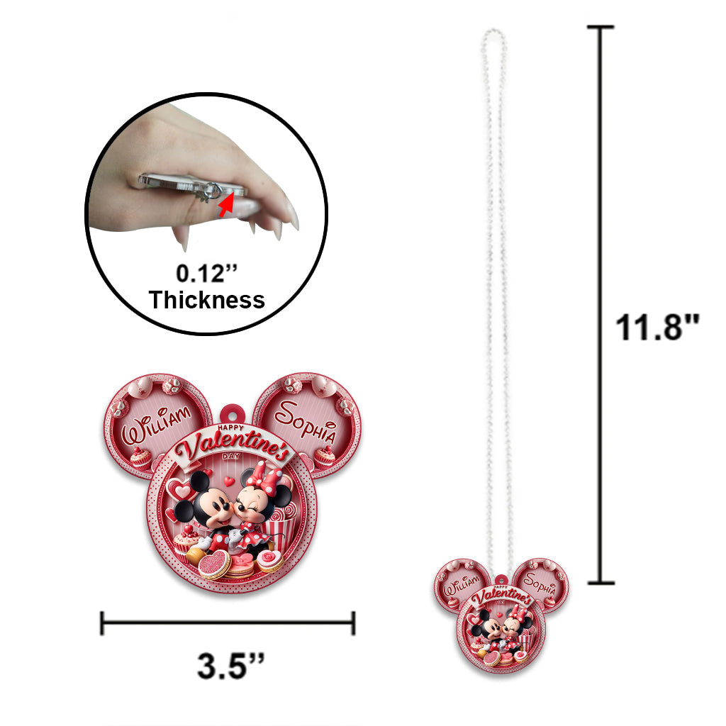Happy Valentine's Day - Personalized Mouse Car Ornament