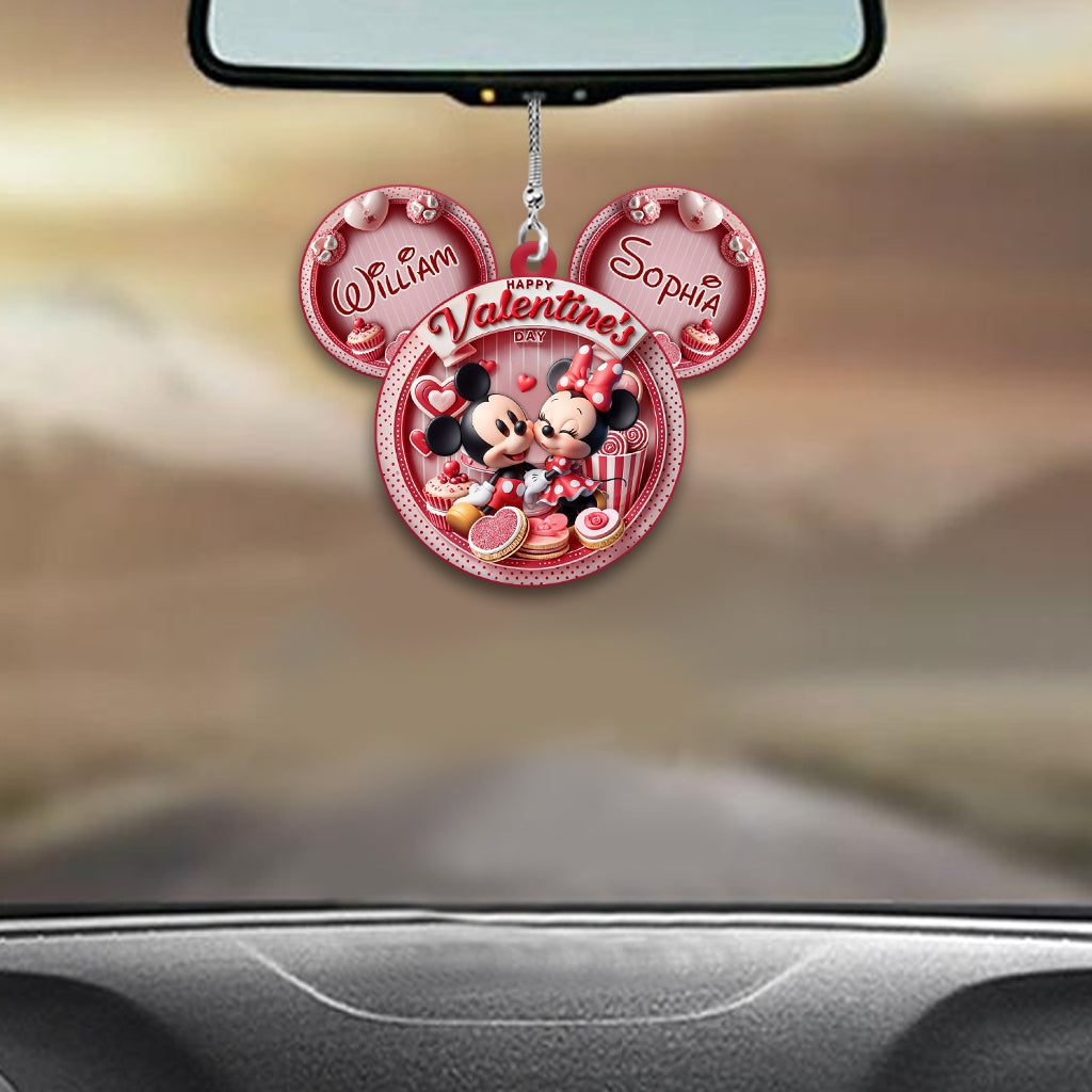 Happy Valentine's Day - Personalized Mouse Car Ornament