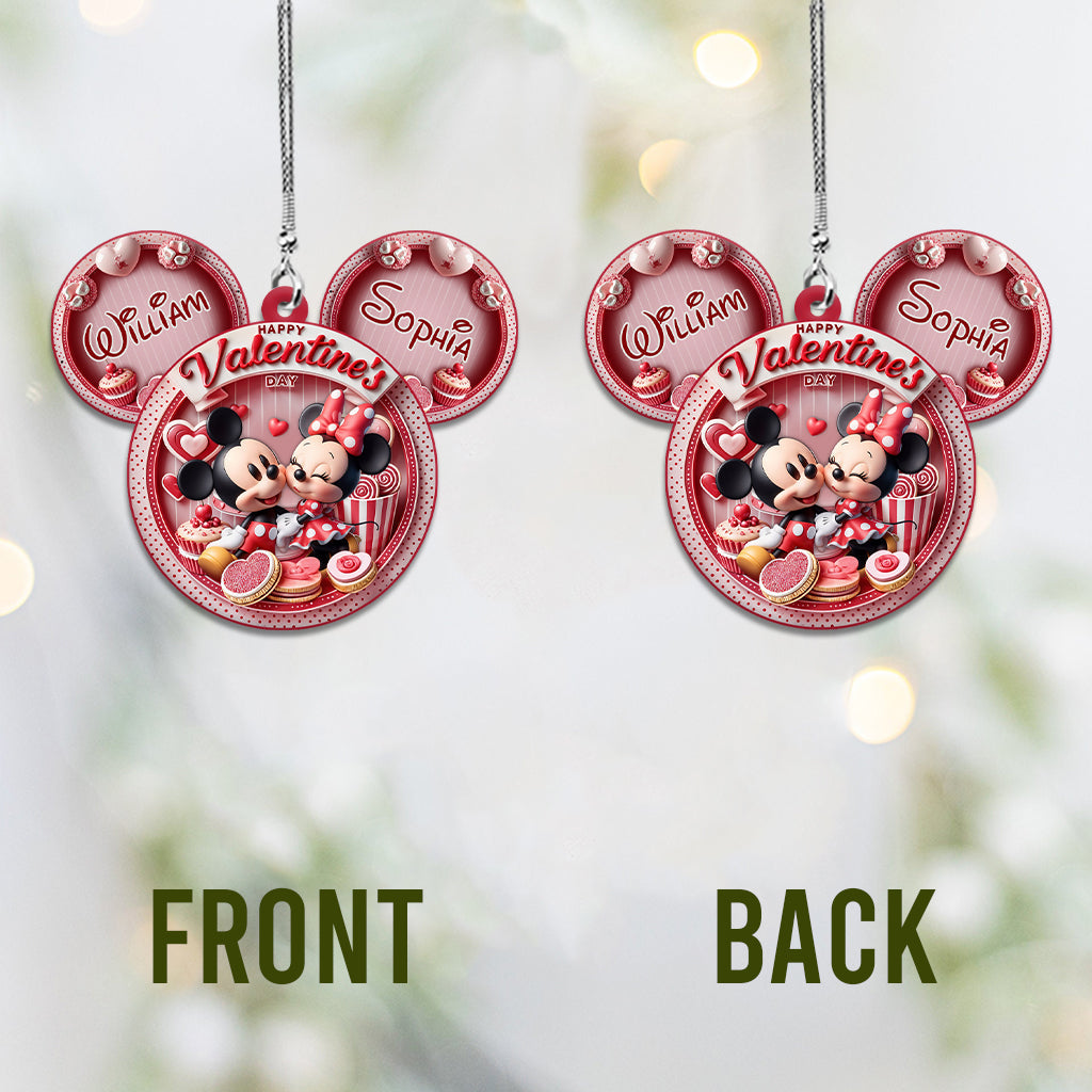 Happy Valentine's Day - Personalized Mouse Car Ornament