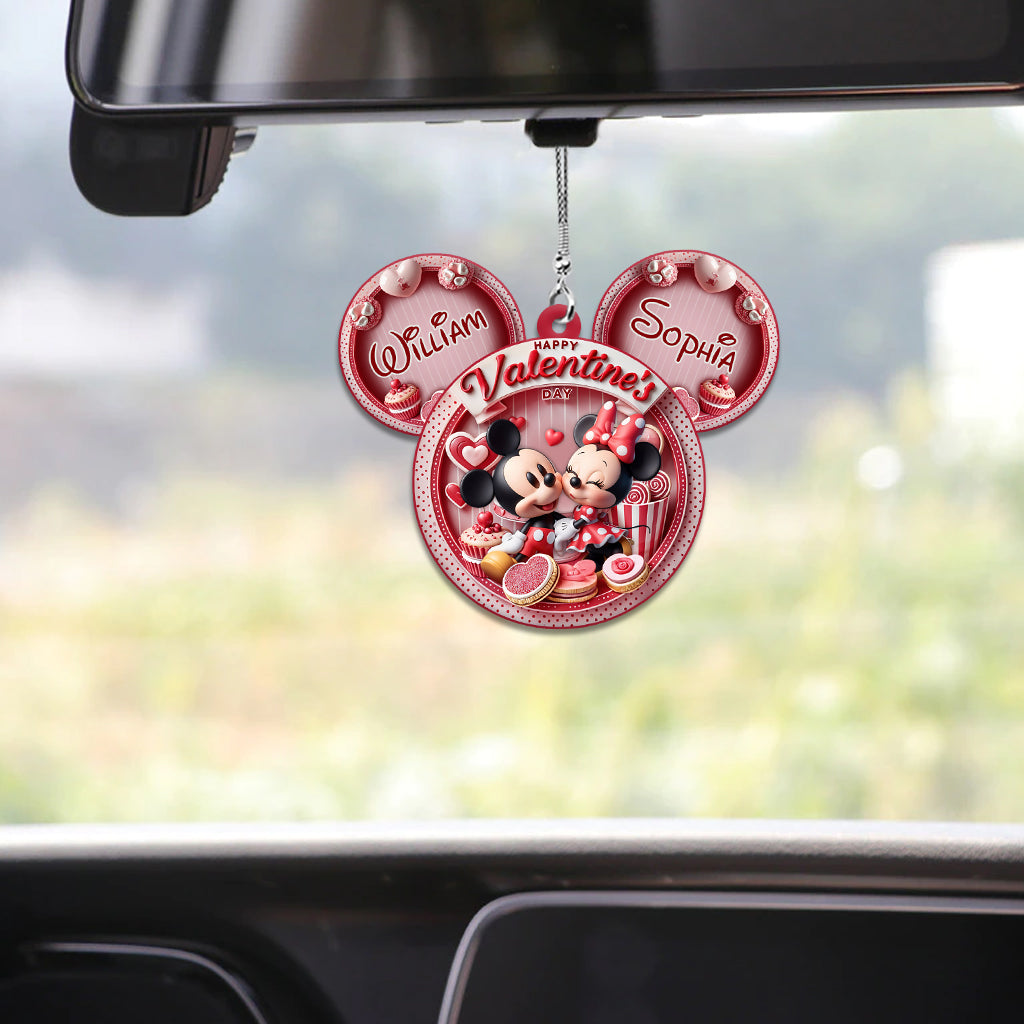 Happy Valentine's Day - Personalized Mouse Car Ornament