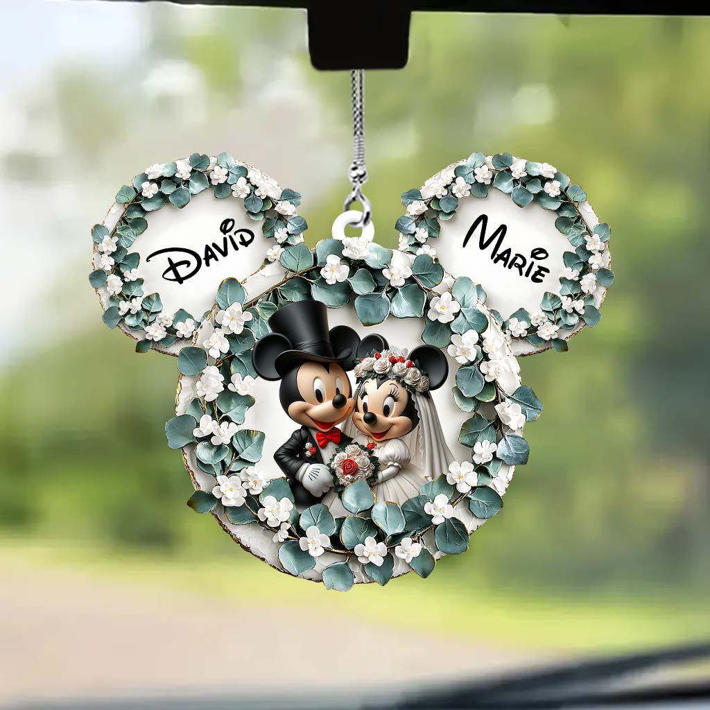 Cute Mouse Couple Married - Personalized Mouse Car Ornament