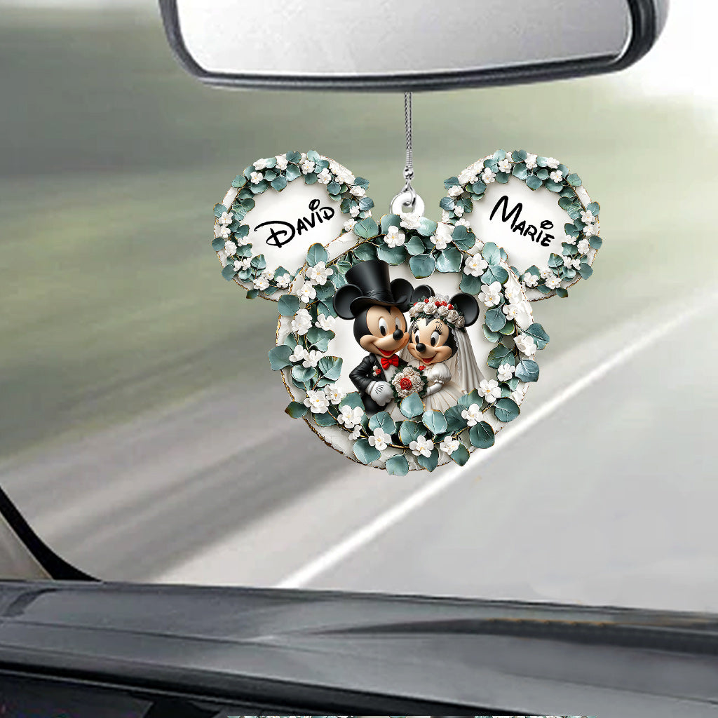 Cute Mouse Couple Married - Personalized Mouse Car Ornament