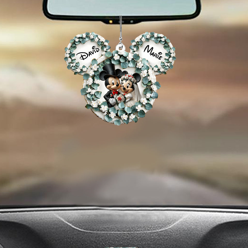 Cute Mouse Couple Married - Personalized Mouse Car Ornament