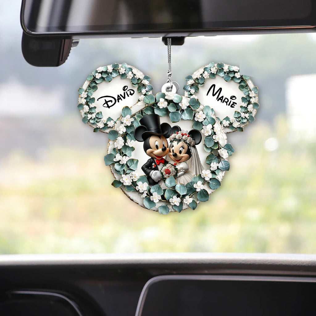Cute Mouse Couple Married - Personalized Mouse Car Ornament