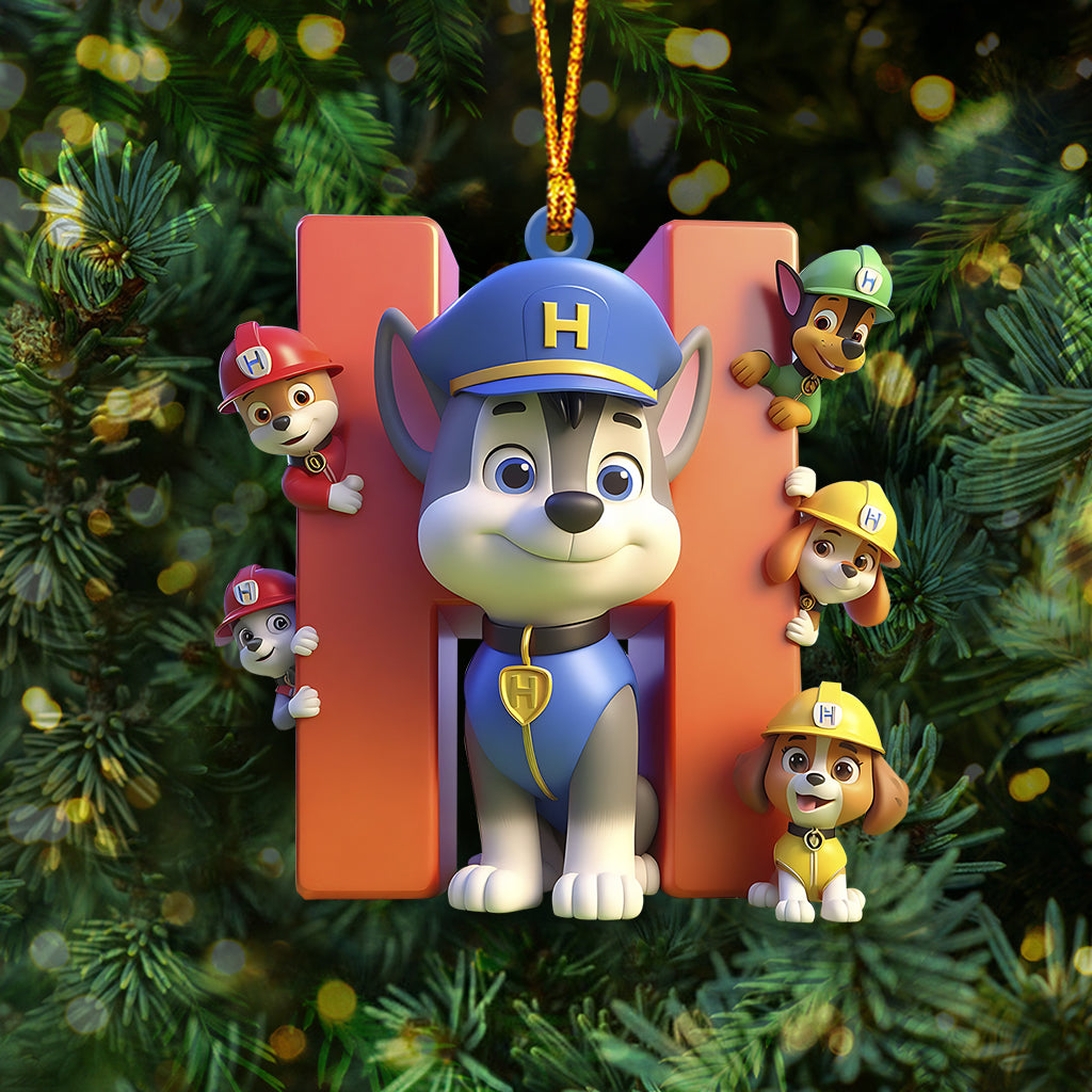 No job is too big, no pup is too small - Personalized Kid Ornament