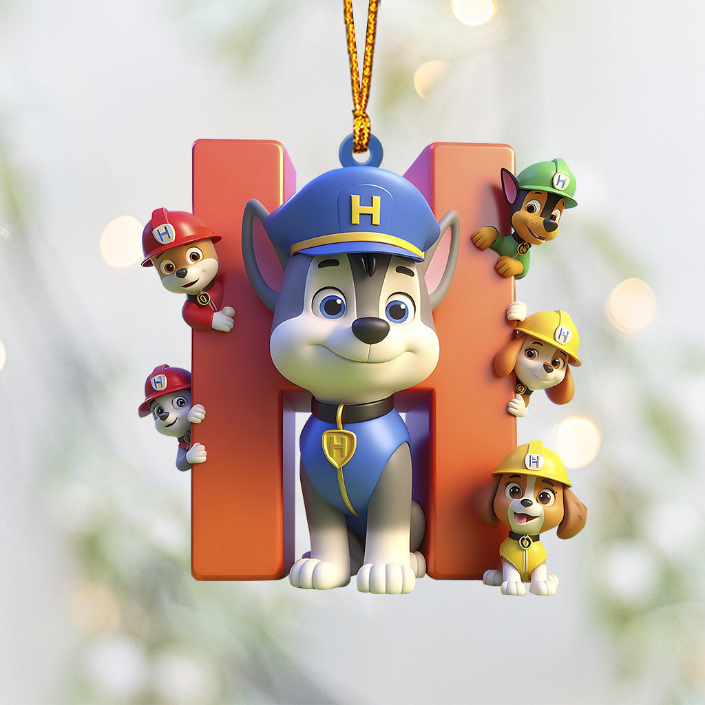 No job is too big, no pup is too small - Personalized Kid Ornament