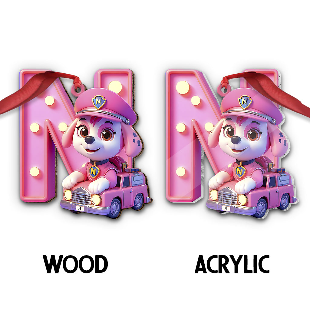 No job is too big, no pup is too small - Personalized Kid Ornament