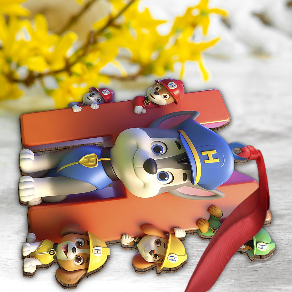 No job is too big, no pup is too small - Personalized Kid Ornament