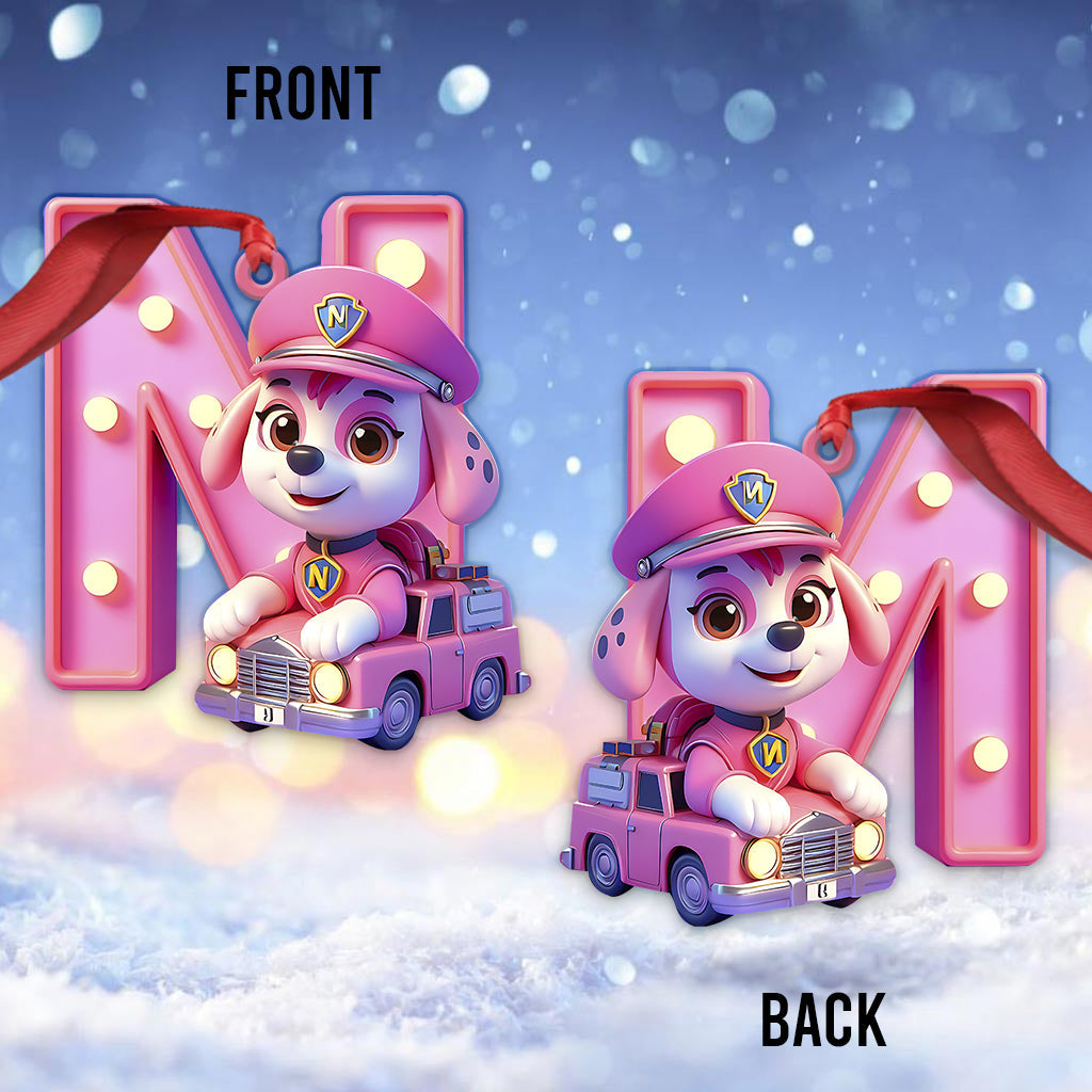 No job is too big, no pup is too small - Personalized Kid Ornament
