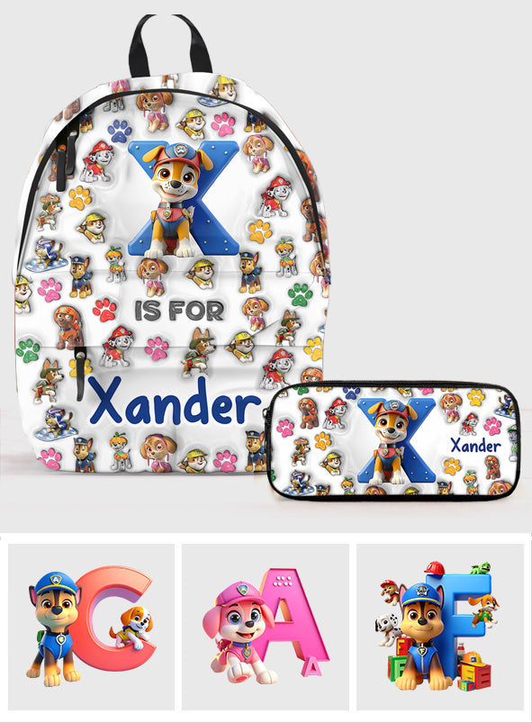 No Job Is Too Big, No Pup Is Too Small - Personalized Kid Backpack & Pencil Case
