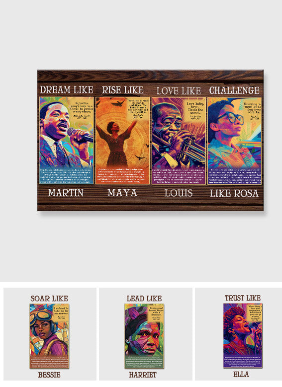 Dream Like Martin Rise Like Maya - Personalized African American Canvas And Poster