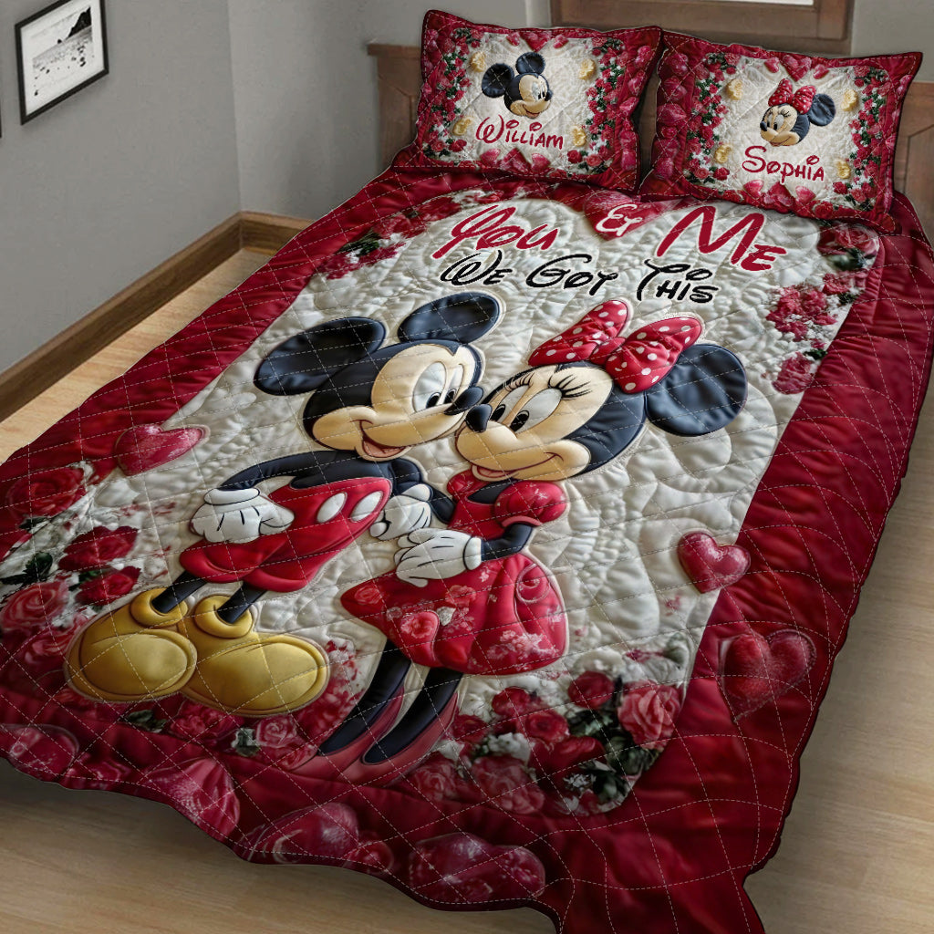 You And Me We Got This - Personalized Mouse Quilt Set