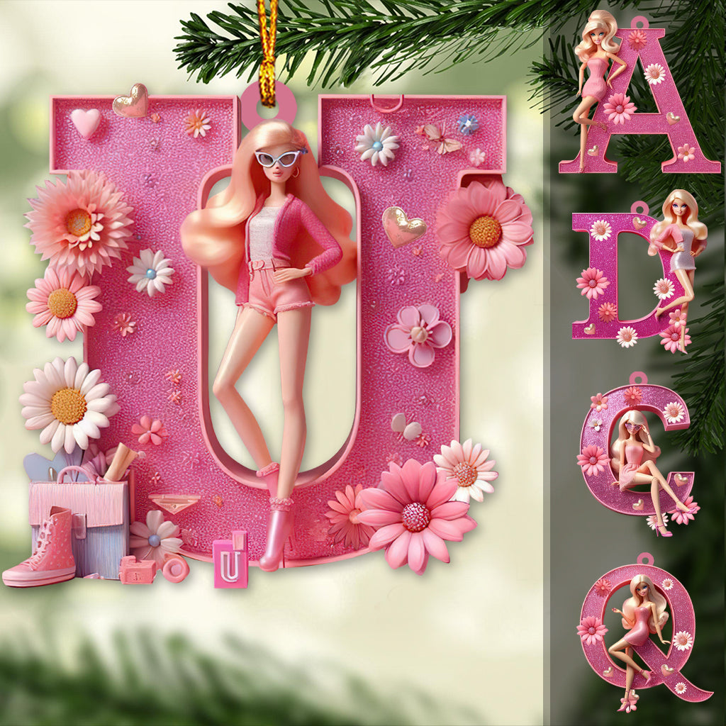 Any Letter, Doll Alphabet - Personalized Plastic Doll Ornament