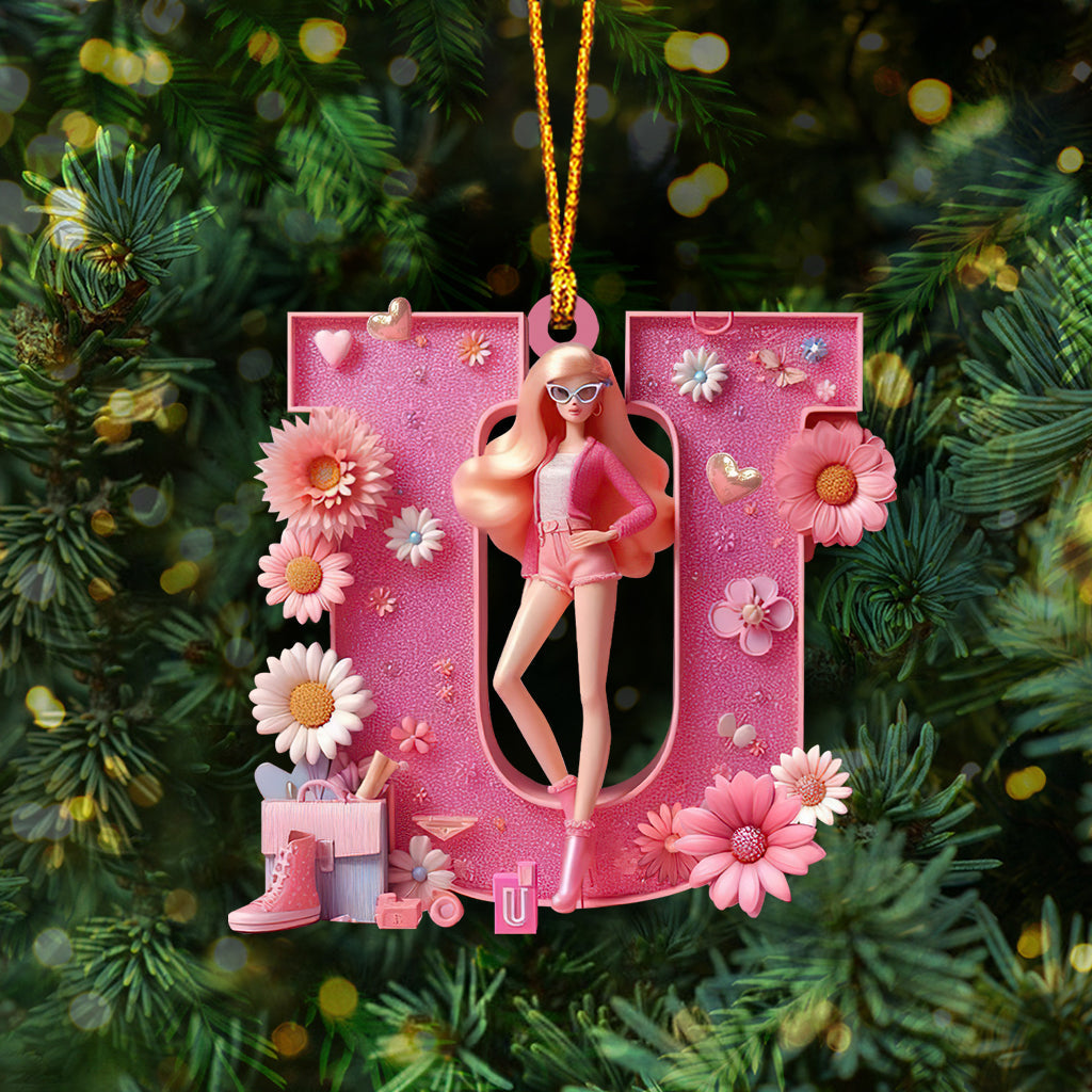 Any Letter, Doll Alphabet - Personalized Plastic Doll Ornament