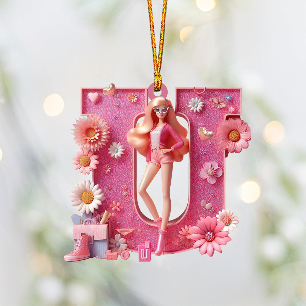 Any Letter, Doll Alphabet - Personalized Plastic Doll Ornament