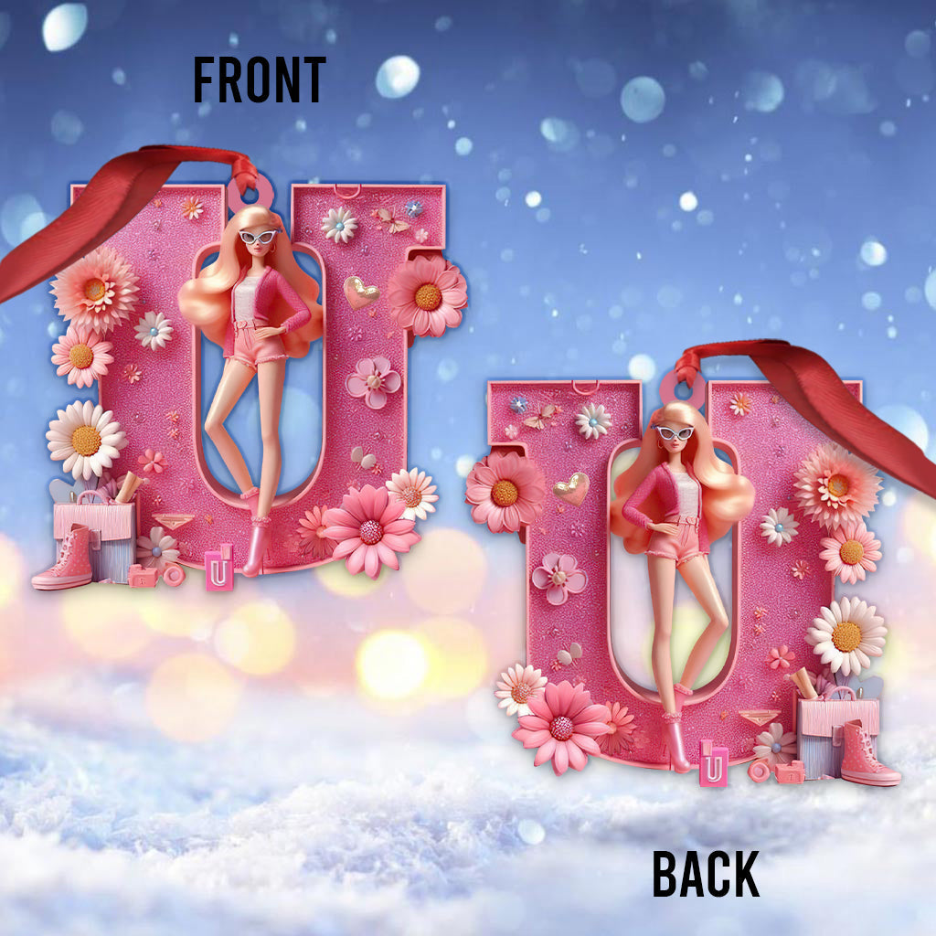Any Letter, Doll Alphabet - Personalized Plastic Doll Ornament