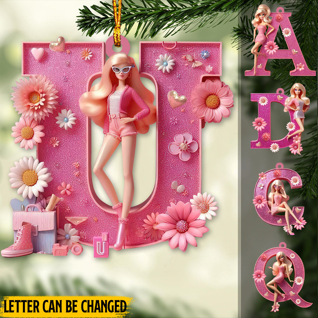 Any Letter, Doll Alphabet - Personalized Plastic Doll Ornament