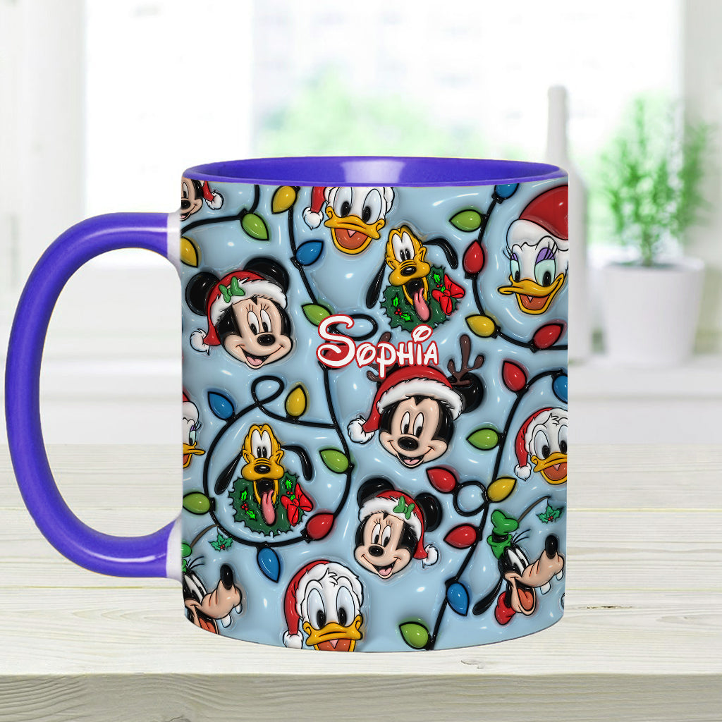 Xmas In Mousetown - Personalized Mouse Accent Mug