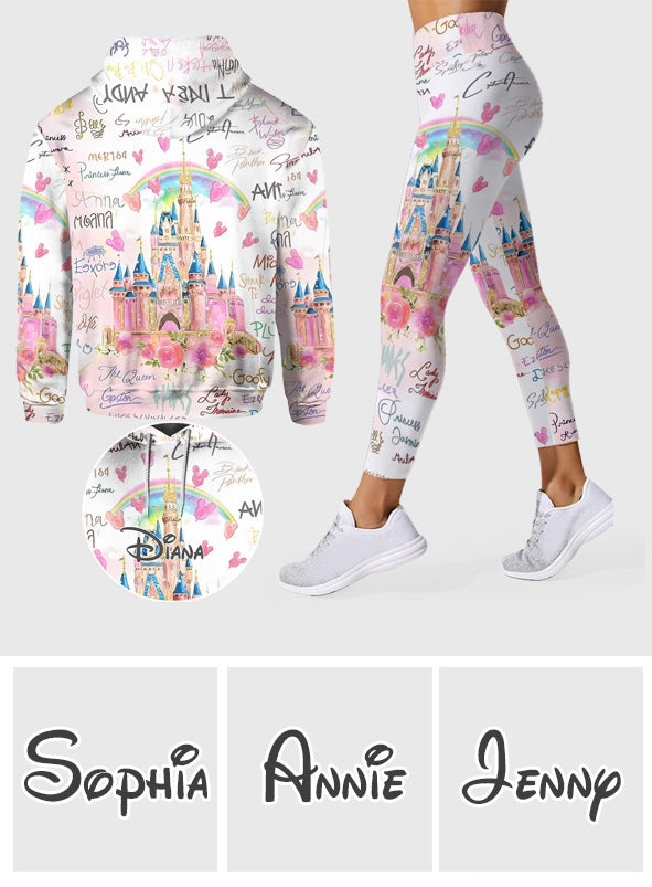 Pink Xmas - Personalized Mouse Hoodie and Leggings