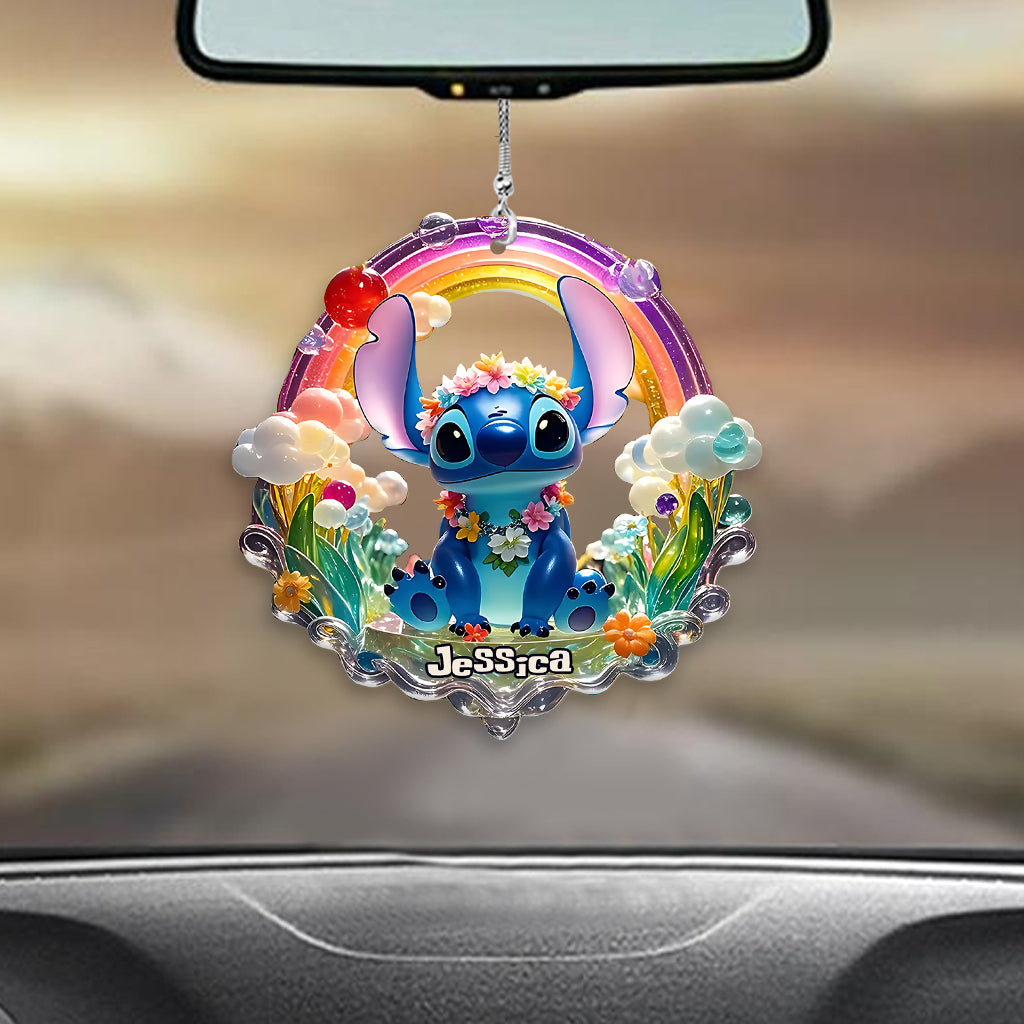 Colorful Ohana - Personalized Ohana Transparent Car Ornament