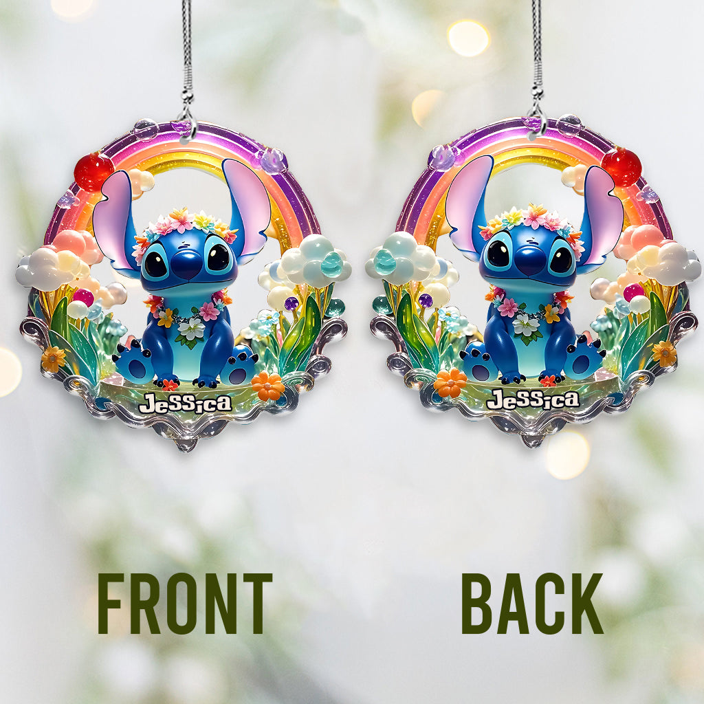 Colorful Ohana - Personalized Ohana Transparent Car Ornament