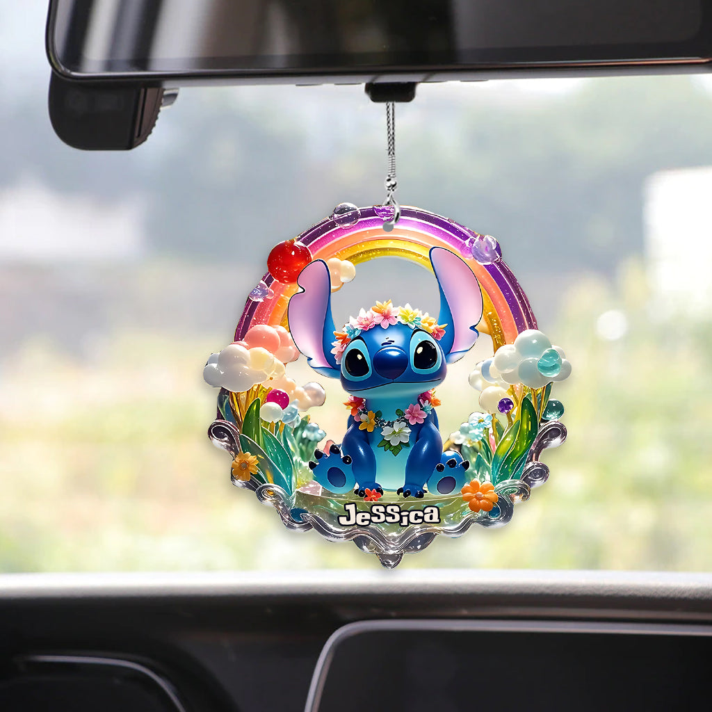 Colorful Ohana - Personalized Ohana Transparent Car Ornament