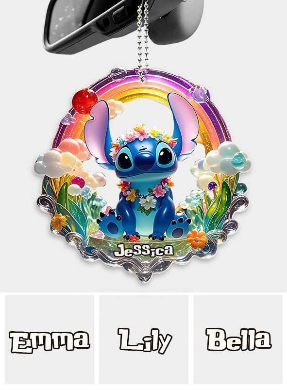 Colorful Ohana - Personalized Ohana Transparent Car Ornament