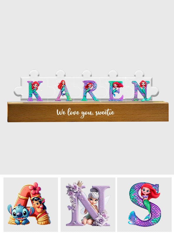 Name Puzzle - Personalized Kid Shaped Led Night Light