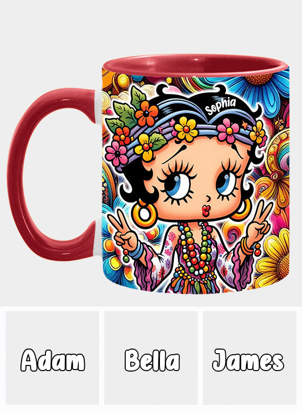 Blossoms of Peace - Personalized Hippie Accent Mug