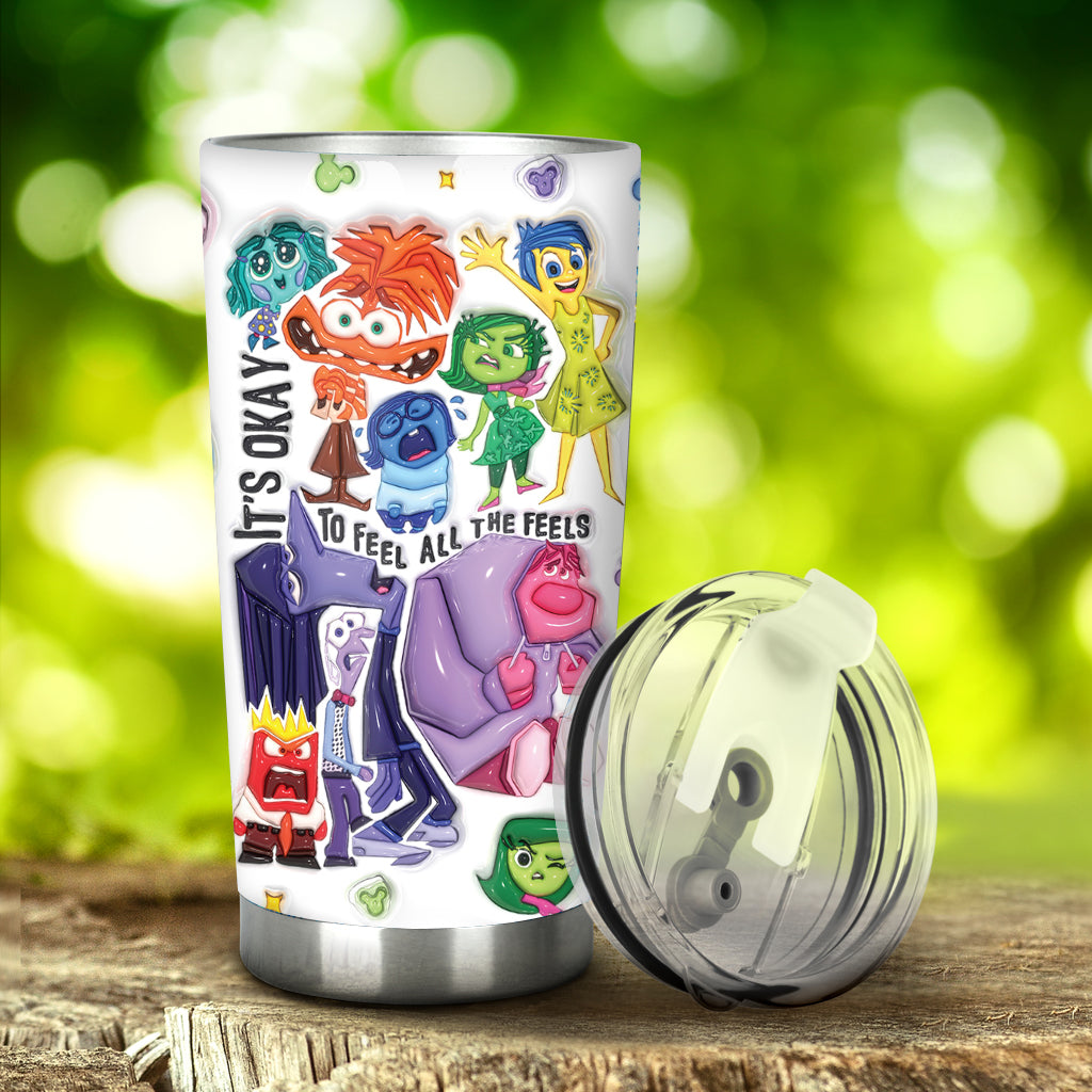 It's Okay To Feel All The Feels - Personalized Tumbler