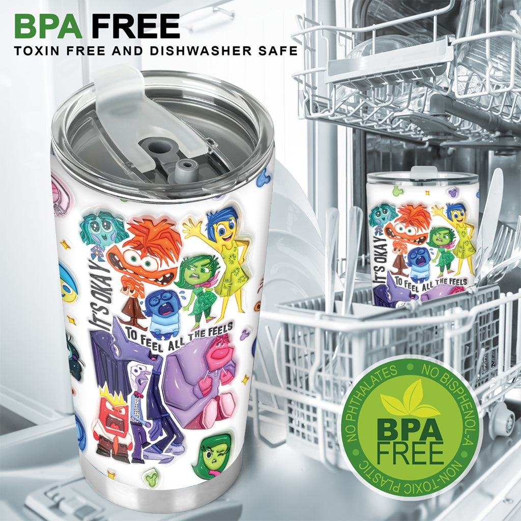 It's Okay To Feel All The Feels - Personalized Tumbler