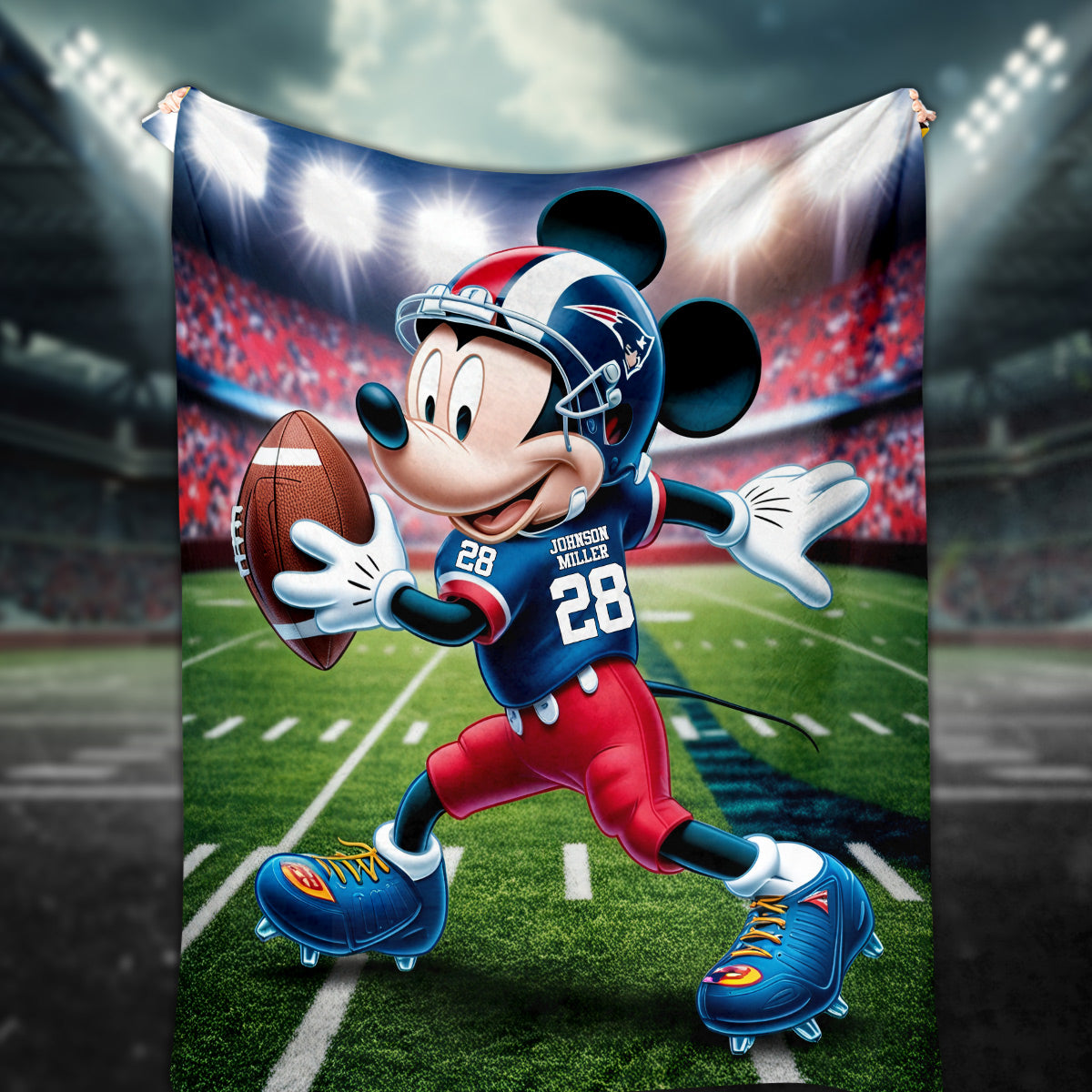 Football Mouse - Personalized Football Blanket