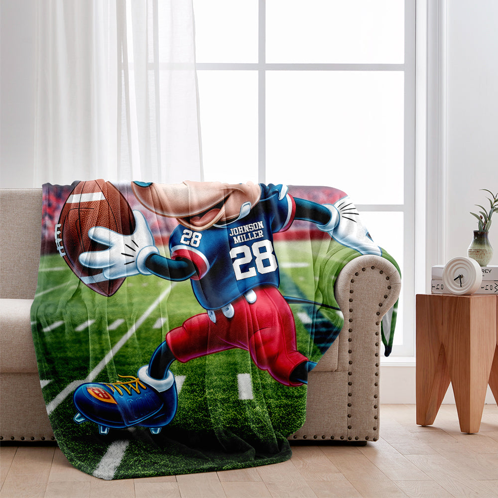 Football Mouse - Personalized Football Blanket
