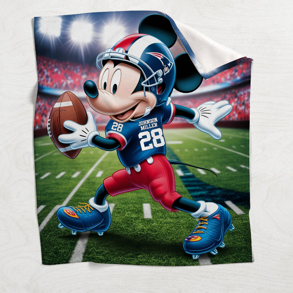 Football Mouse - Personalized Football Blanket