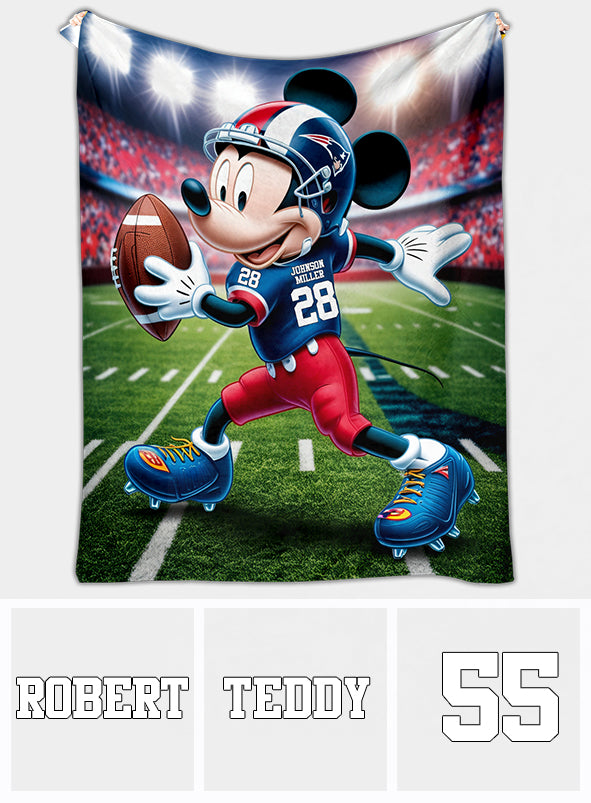 Football Mouse - Personalized Football Blanket