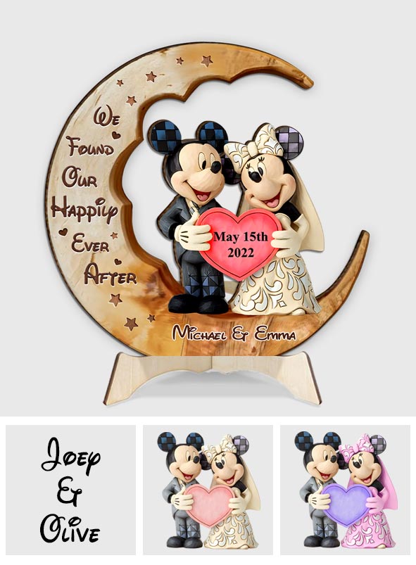 Happily Ever After - Personalized Mouse 2 Layered Wood Sign / Wood Plaque