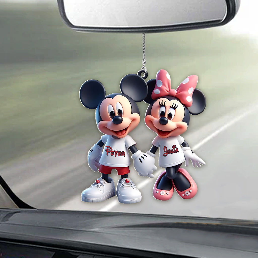 Cute Mouse Couple - Personalized Mouse Car Ornament