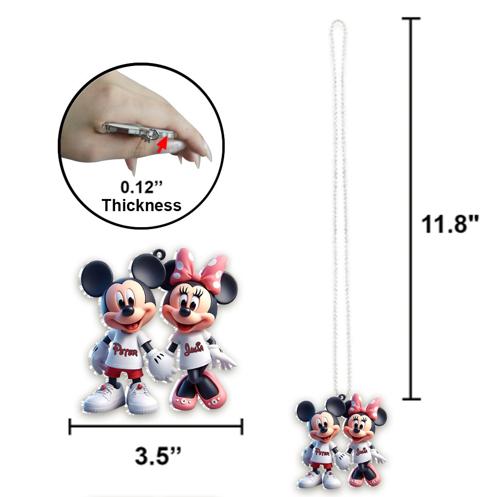 Cute Mouse Couple - Personalized Mouse Car Ornament