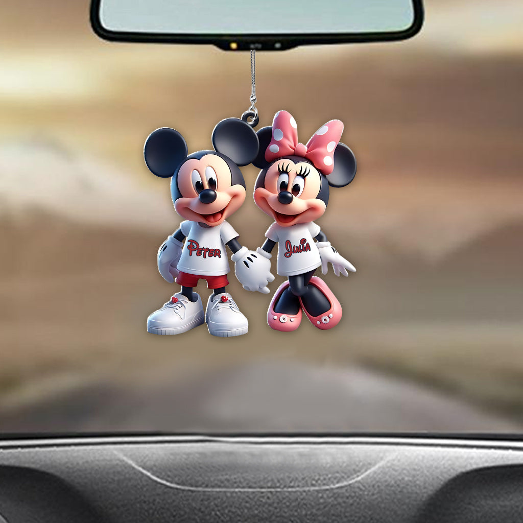 Cute Mouse Couple - Personalized Mouse Car Ornament