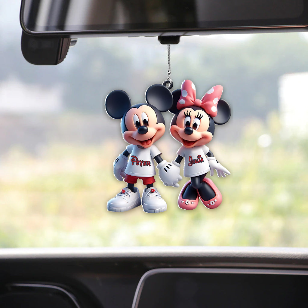 Cute Mouse Couple - Personalized Mouse Car Ornament