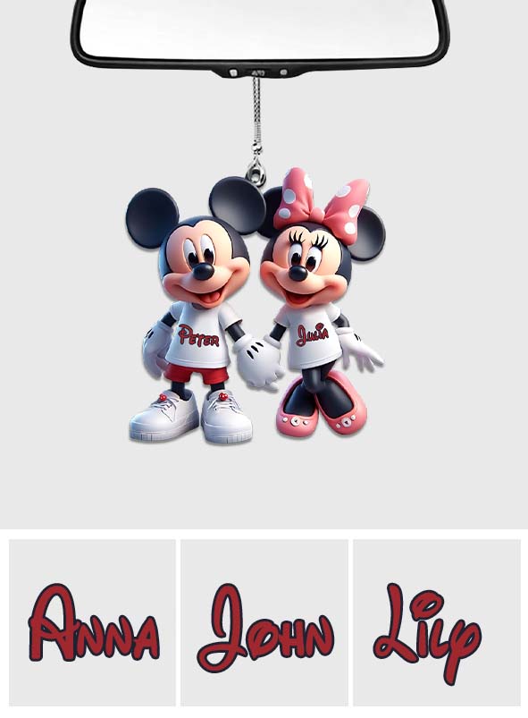 Cute Mouse Couple - Personalized Mouse Car Ornament