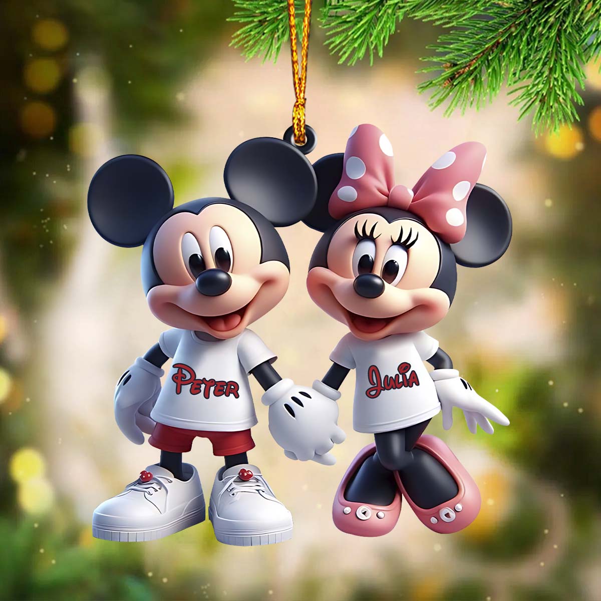 Cute Mouse Couple - Personalized Mouse Ornament