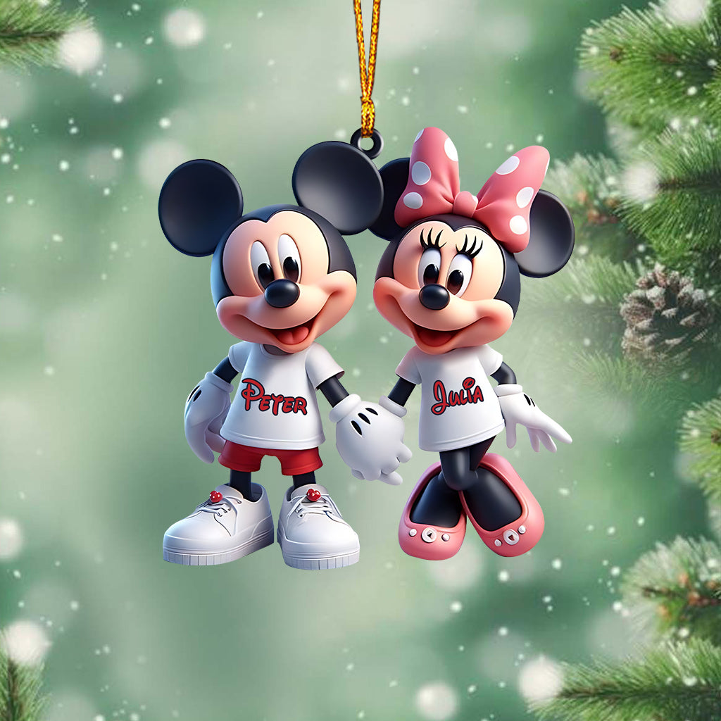 Cute Mouse Couple - Personalized Mouse Ornament