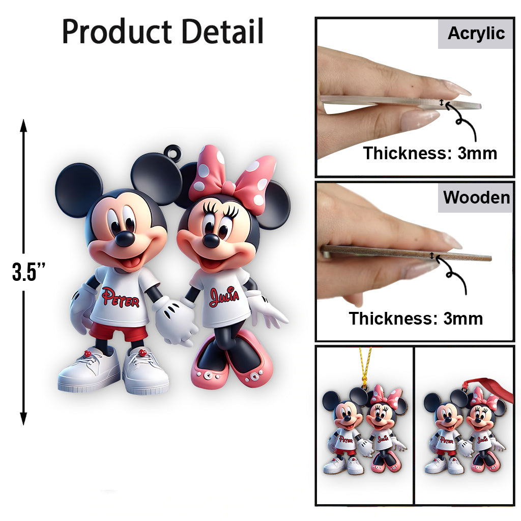 Cute Mouse Couple - Personalized Mouse Ornament