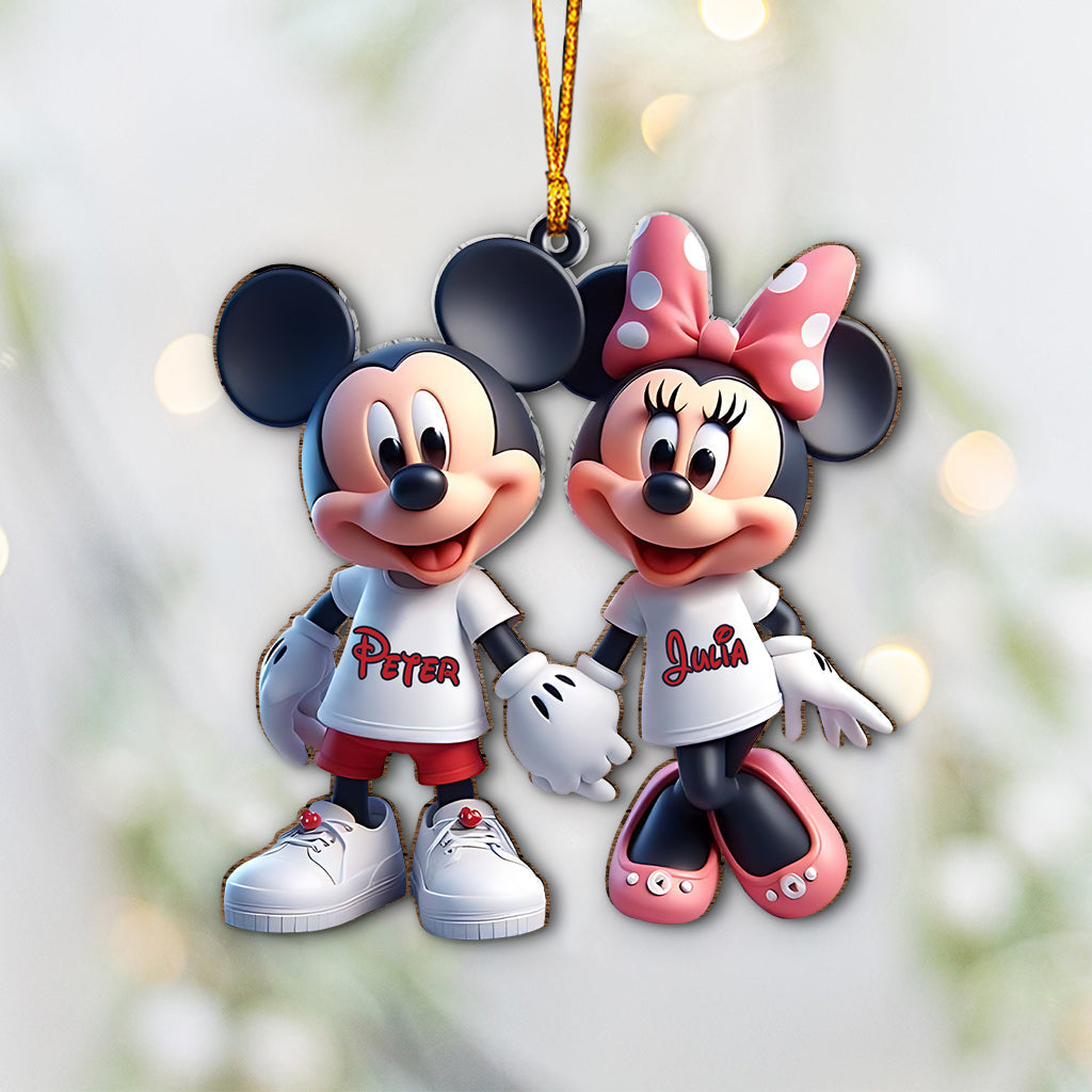 Cute Mouse Couple - Personalized Mouse Ornament