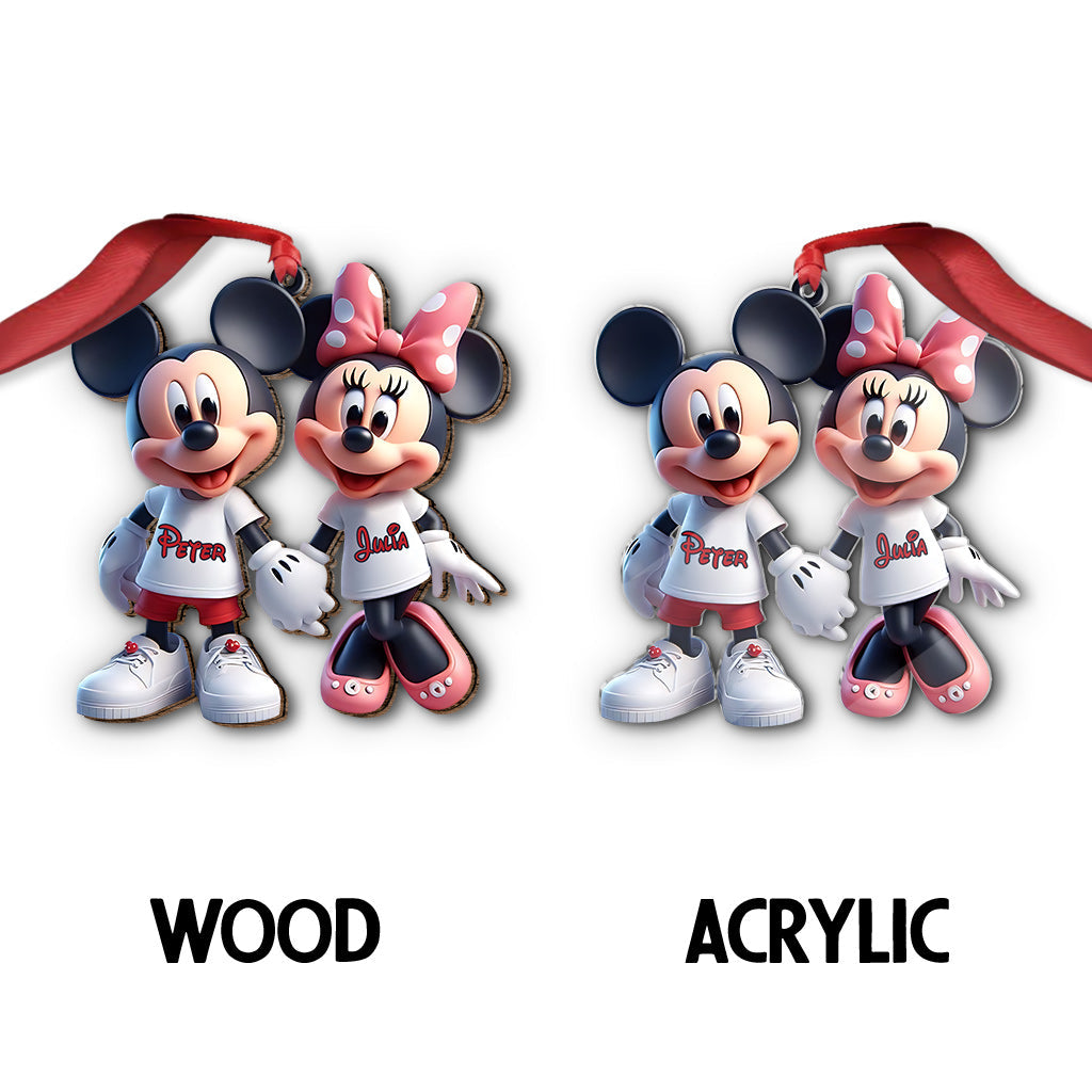 Cute Mouse Couple - Personalized Mouse Ornament