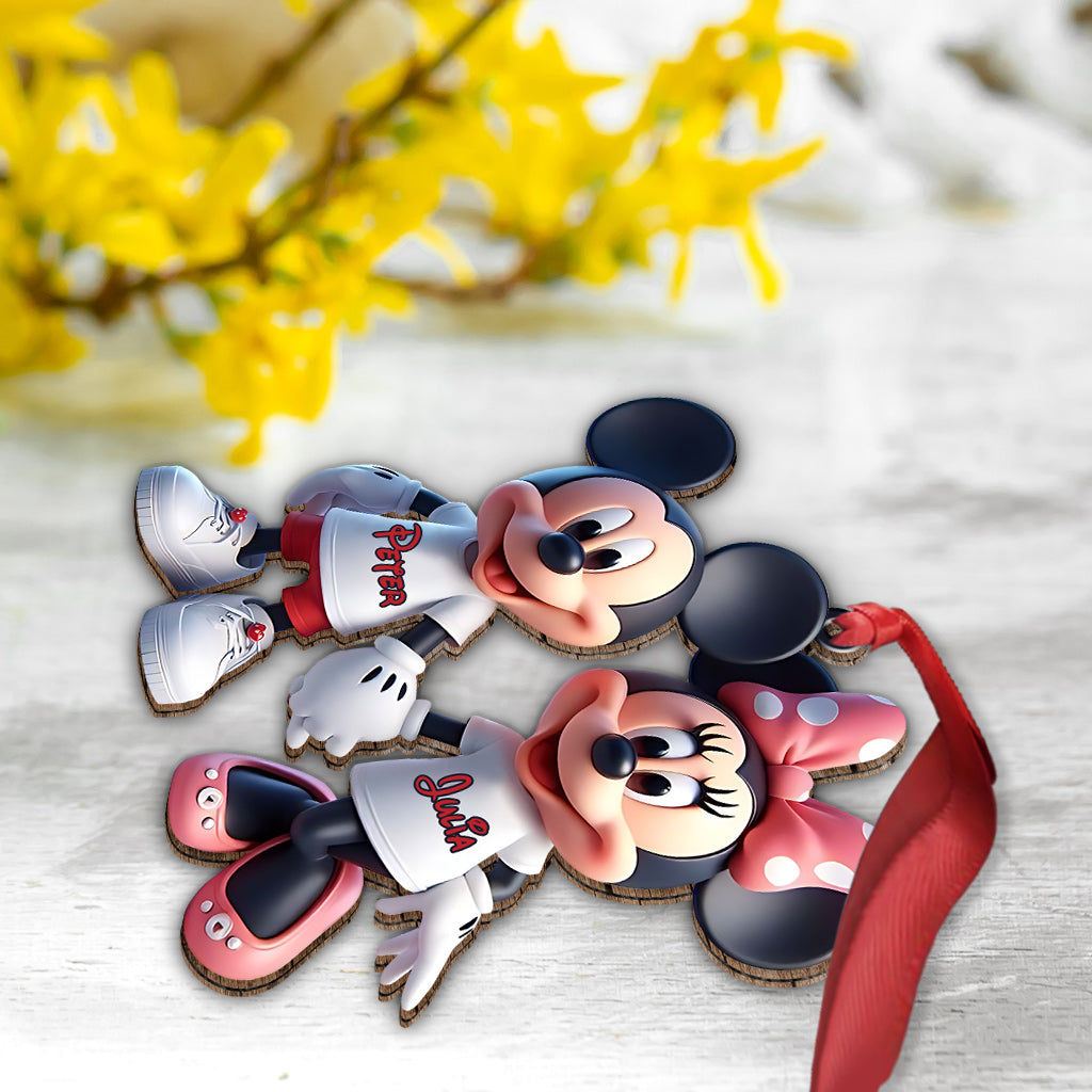 Cute Mouse Couple - Personalized Mouse Ornament