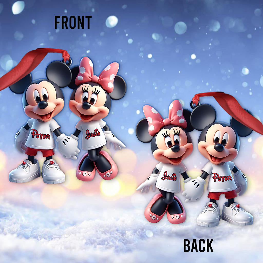 Cute Mouse Couple - Personalized Mouse Ornament
