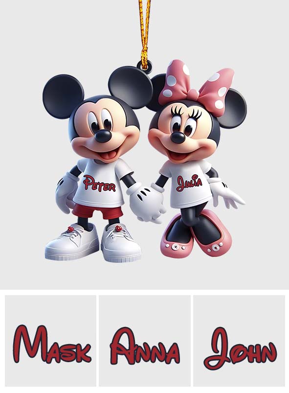 Cute Mouse Couple - Personalized Mouse Ornament