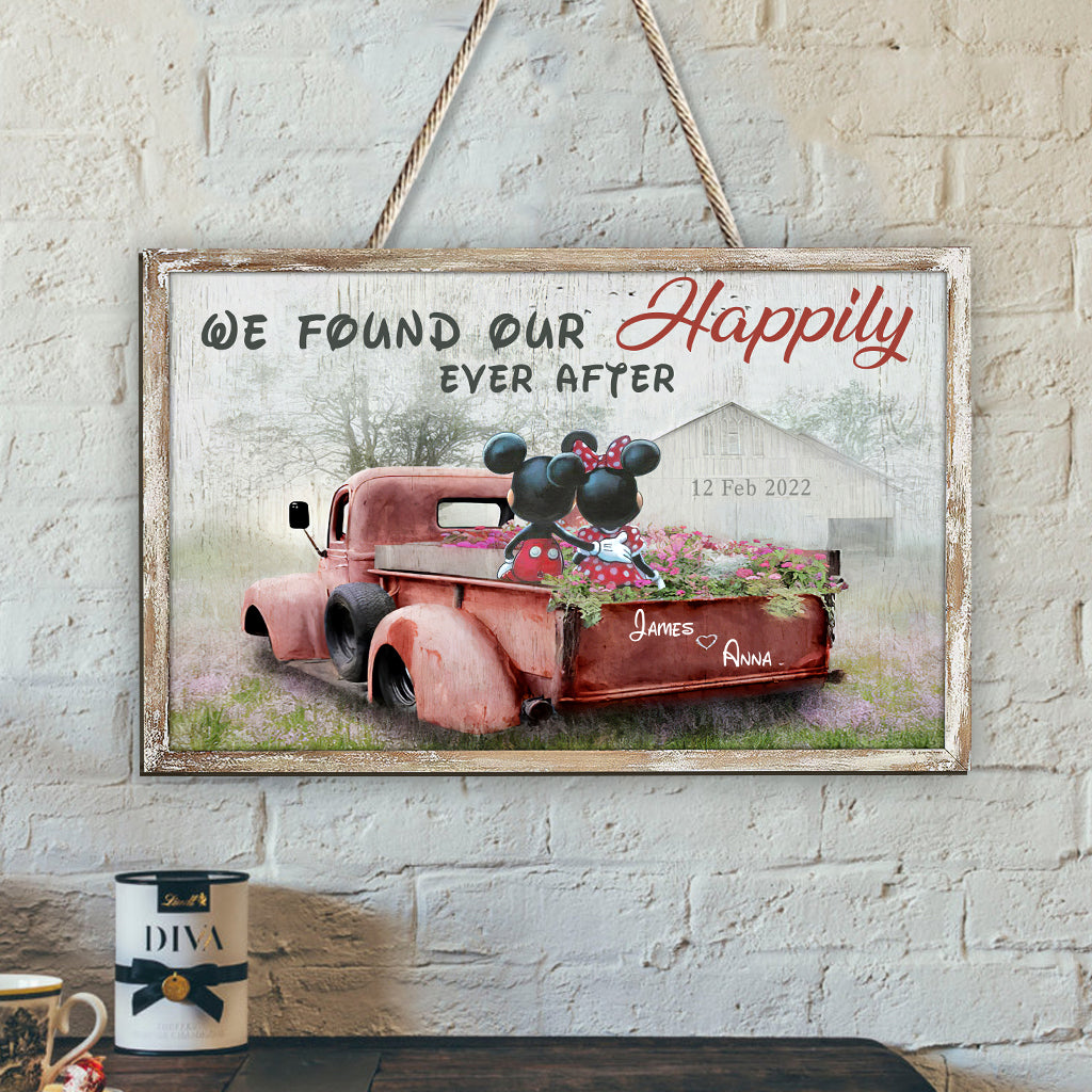 Happily Ever After - Personalized Mouse Custom Shaped Wood Sign
